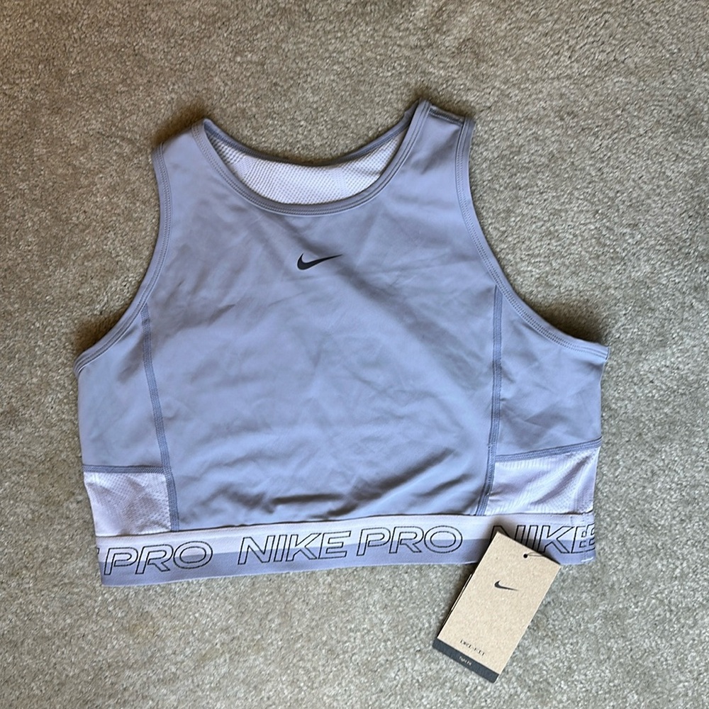 NWT- Women’s Training Tank Nike Pro Size Large Purplish Grey Color Dri Fit